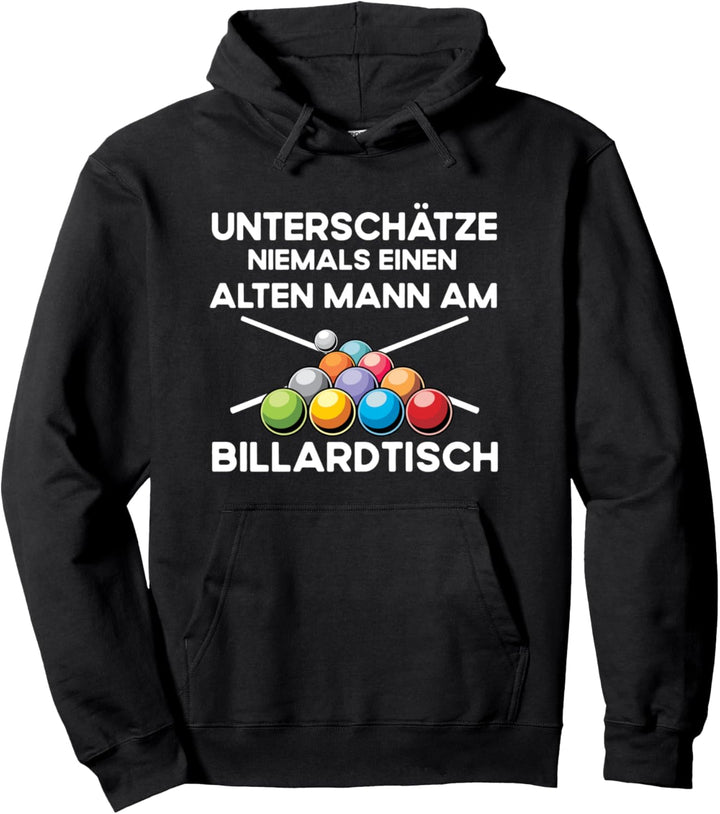 Billard Pool Snooker Opa Rentner Kreide Billardkugel Pullover Hoodie