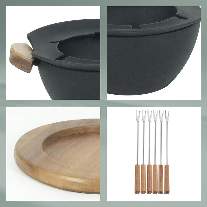kela Fondue-Set Country Gusseisen schwarz 21,5cm 27cmØ, 27x27x21,5 cm Single