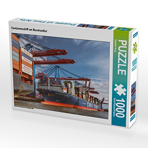 CALVENDO Puzzle Containerschiff am Burchardkai 1000 Teile Lege-Grösse 64 x 48 cm Foto-Puzzle Bild vo