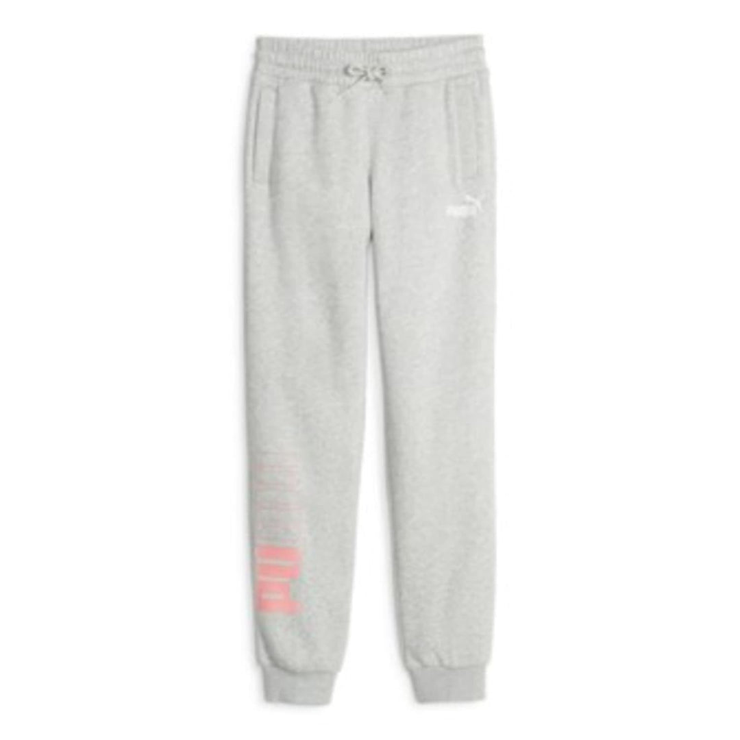 PUMA Mädchen Strickhose Power Colorblock Sweat Pants FL G 128 Grau - Light Gray Heather, 128 Grau -