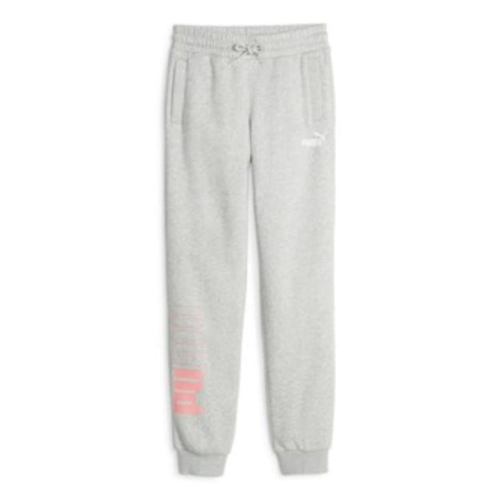 PUMA Mädchen Strickhose Power Colorblock Sweat Pants FL G 128 Grau - Light Gray Heather, 128 Grau -