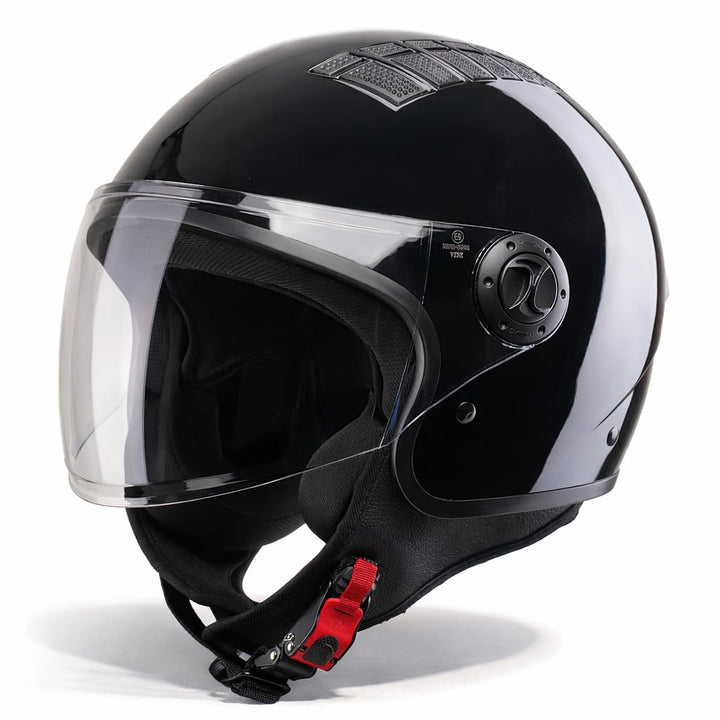 VINZ Como Jethelm mit Visier ECE 22.06 Zertifiziert | Roller Helm Mopedhelm Für Motoroller &amp; Vespa |