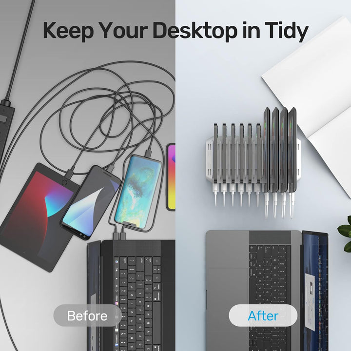 Unitek 96W 10 Ports USB Ladestation für mehrere Geräte mit 2*QC3.0 und Smart IC Organizer für Handys