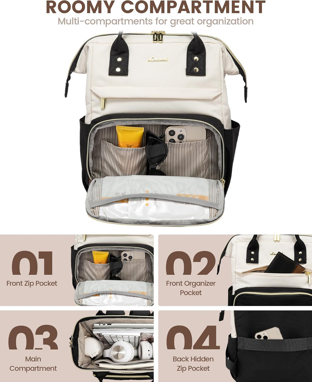 LOVEVOOK Rucksack Damen Klein, Rucksackhandtaschen Elegant, Wasserdicht Cityrucksack Rucksacktache 2