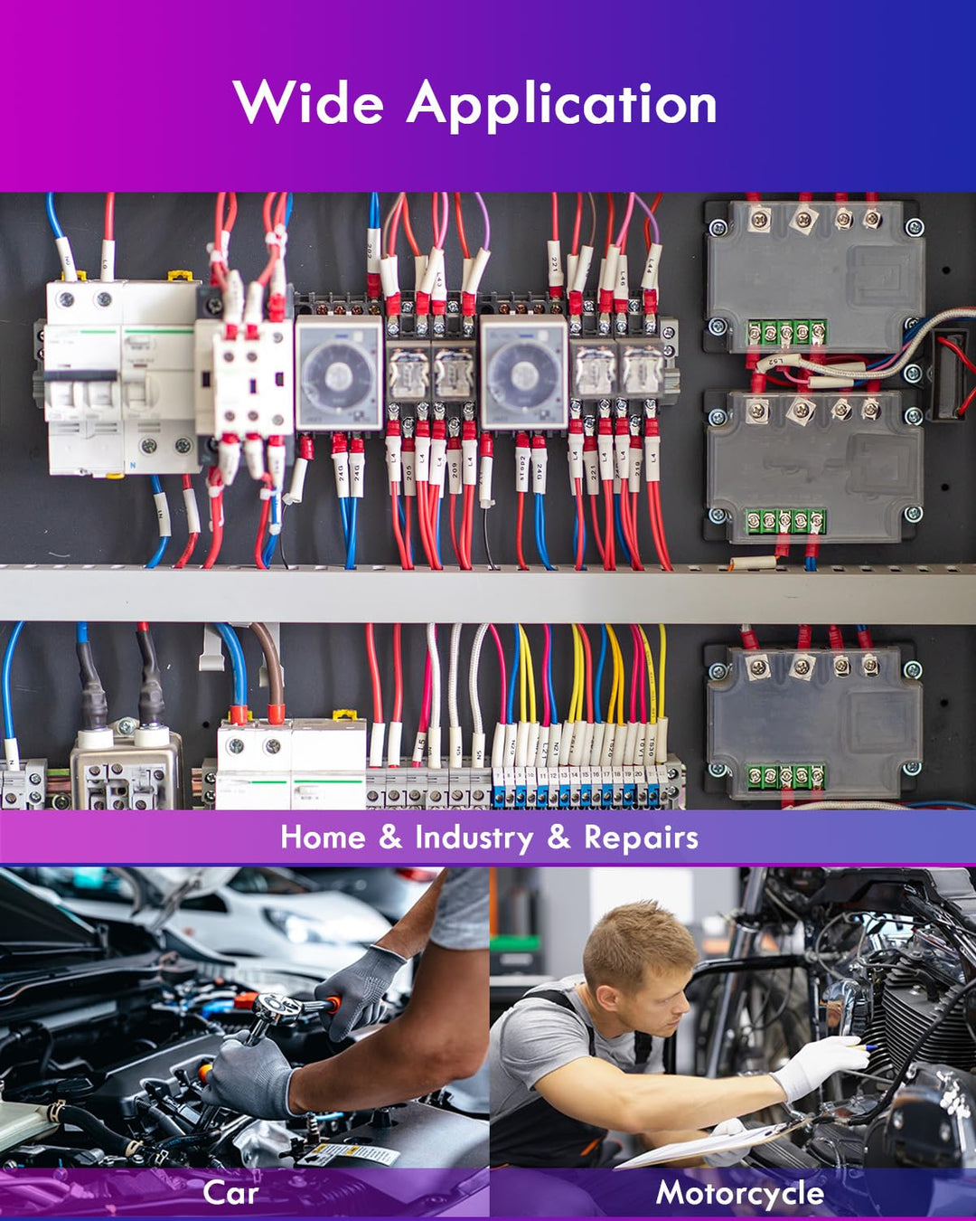 Stossverbinder, ANVINKU 210 Stück Quetschverbinder mit Schrumpfschlauch Set, 10-26 AWG Kabelverbinde