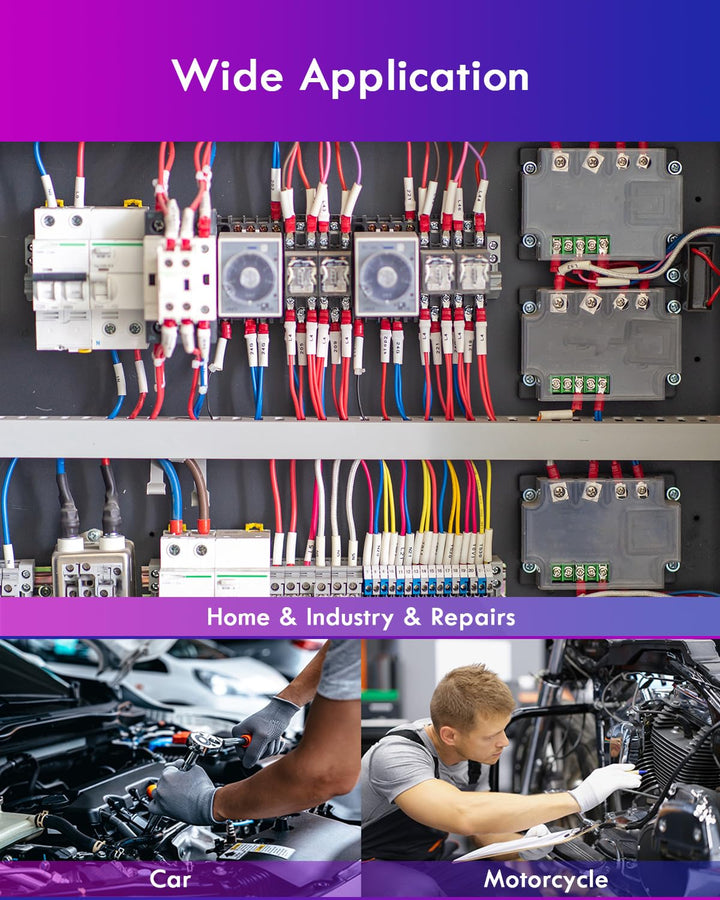 Stossverbinder, ANVINKU 210 Stück Quetschverbinder mit Schrumpfschlauch Set, 10-26 AWG Kabelverbinde