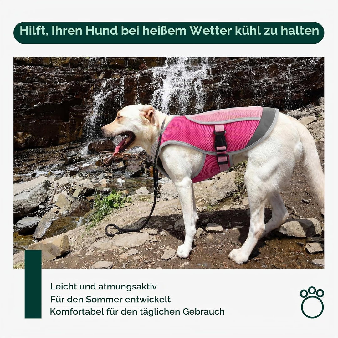Kuoser Kühlmantel Hund, Kühlweste für Hunde mit Verstellbarer Brustschnalle &amp; D-Ring, Atmungsaktive