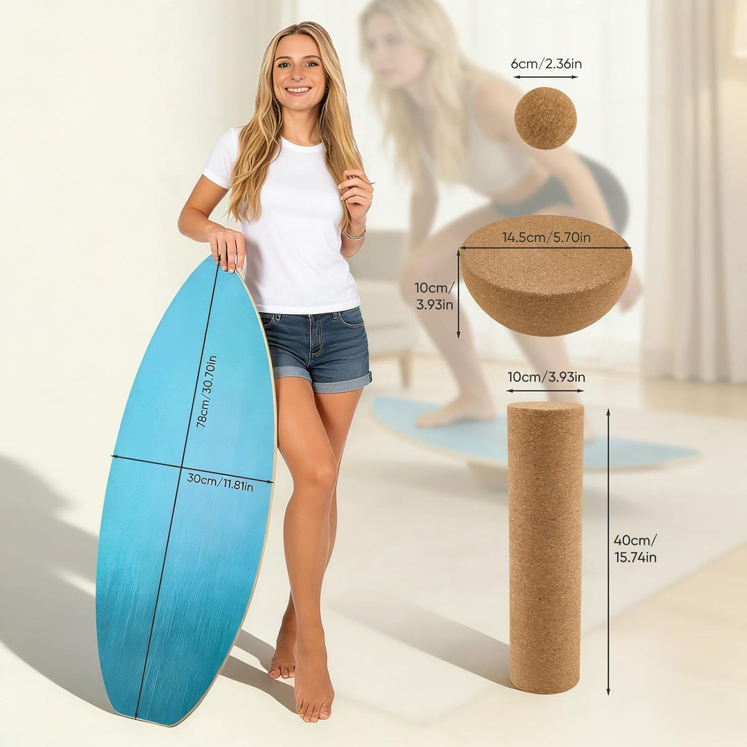 Surf Balance Board, Balance Board Erwachsene Maximale Belastung 200 kg, Holz Balanceboards für Core