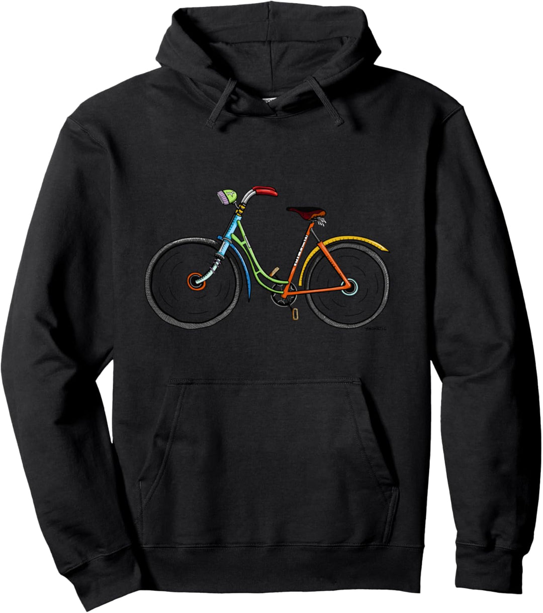 Buntes Fahrrad Comic T Shirt für Fahrradfahrer Pullover Hoodie