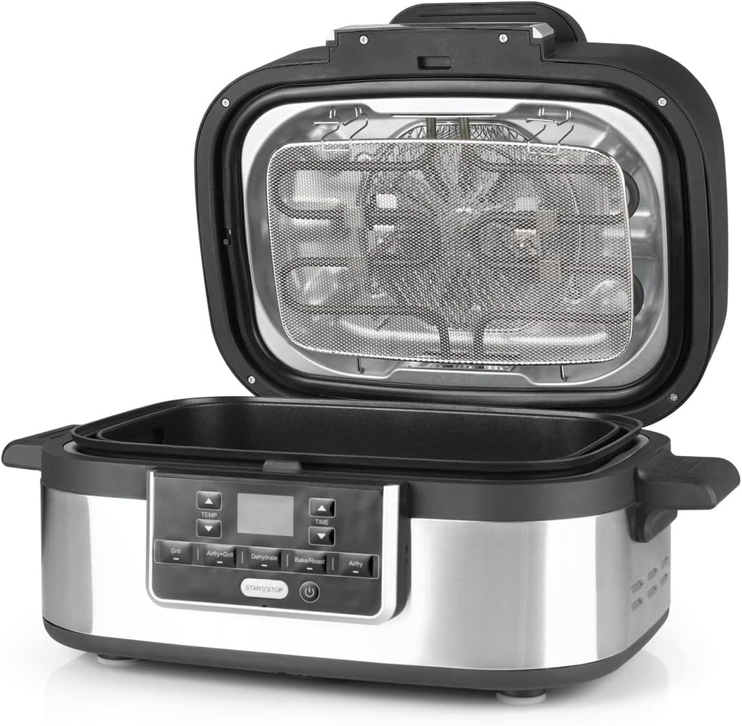 MAXXMEE Multi-Grill mit Heissluft-Funktion 1500w | Ober-/Unterhitze Tischgrill Antihaftbeschichtung