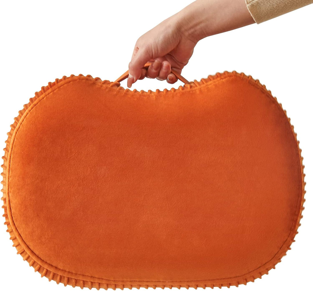 YMYNY Fusshocker, Sitzbank mit Griff, Gebogener Tritthocker mit weichem Sitzkissen, Gepolsterter Hoc