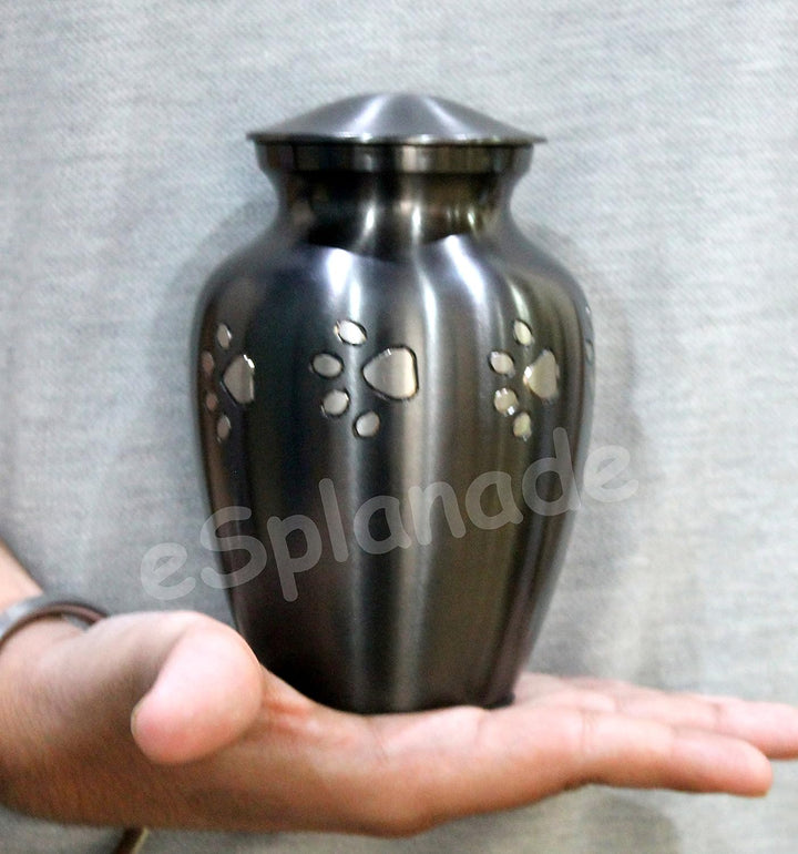 eSplanade Metall-Urnen-Gedenkglas-Behälter (grau) Standard, Standard