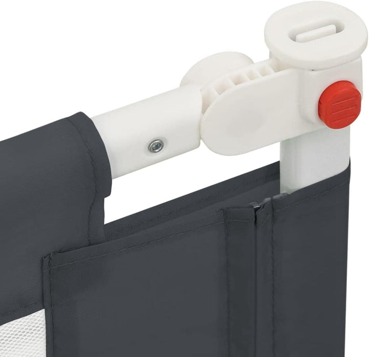Kleinkind-Bettschutzgitter Dunkelgrau 150x25x(70-95) cm Stoff Bettgitter Rausfallschutz Rausfallschu