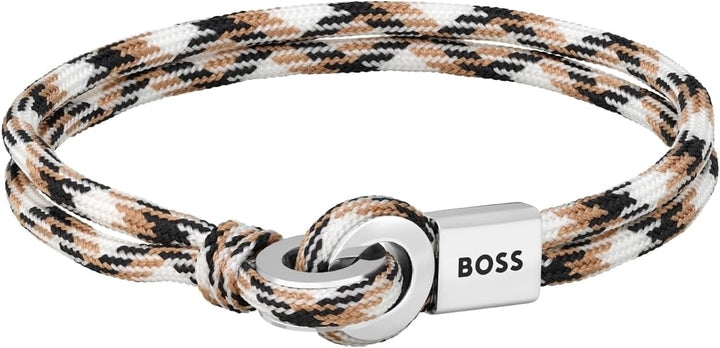BOSS Jewelry Lederarmband für Herren Kollektion White Size M, White Size M