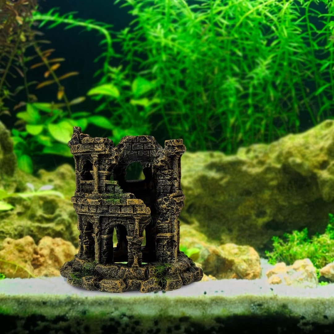 Happyyami Schloss Aquarium Dekoration Aquarium Versteck Ornament Versteckfelsen Für Aquarien 75-gall