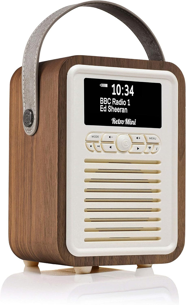 VQ Retro Mini Tragbares Radio mit Bluetooth-Lautsprecherein, DAB-Radio mit UKW und 60 Voreinstellung