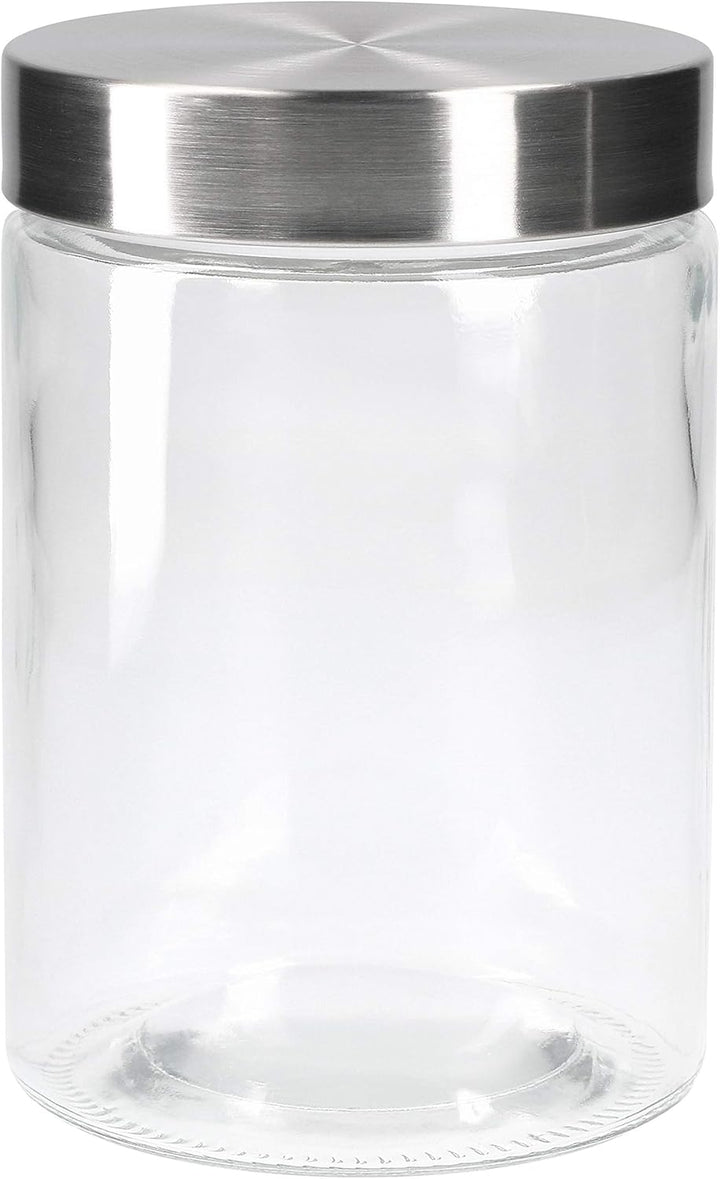 MamboCat Vorratsgläser Set Bera 6-tlg. mit Edelstahldeckel I befüllbare Glasdosen Ø 11 cm je 1,2 Lit