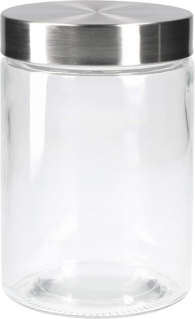 MamboCat Vorratsgläser Set Bera 6-tlg. mit Edelstahldeckel I befüllbare Glasdosen Ø 11 cm je 1,2 Lit