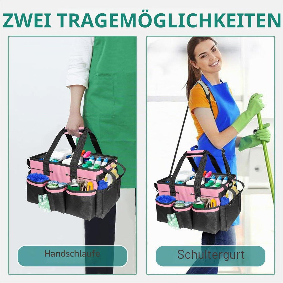Tragbare Putzmittel Organizer, Grosse Cleaning Caddy Putztasche mit Griff Schulterriemen, Putzset Ha