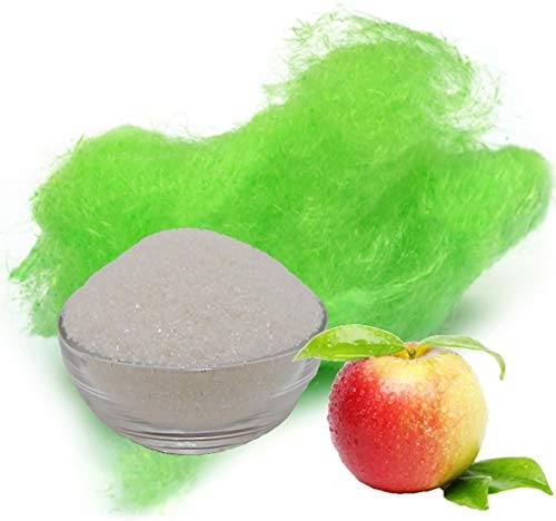 4x100g Aromazucker + 20 Zuckerwattestäbe für bunte Zuckerwatte mit Geschmack | Apfel, Banane, Bubble