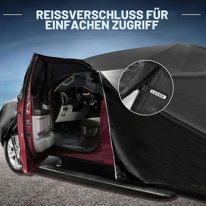 X Autohaux, Autoabdeckung für Dodge Ram Crew Cab aus 210D-PU für den Aussenbereich – vollständige Au