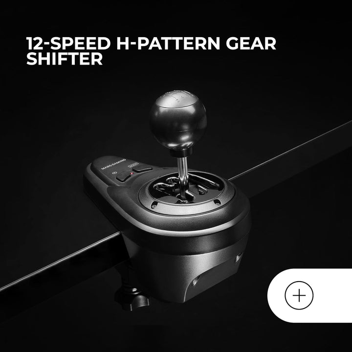 Mars Gaming MWH-RSX, SimRacing-Lenkrad Mit Force Feedback und Doppelmotor, Set mit 3 Pedalen Mit Pro