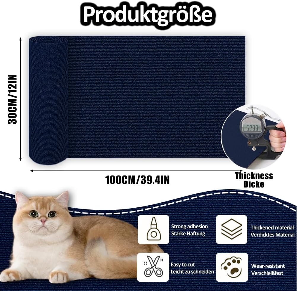 Kratzmatte Katze Selbstklebend - Kratzschutz Sofa Anti Kratz Folie Kratzwand für Katzen Frei DIY Ges