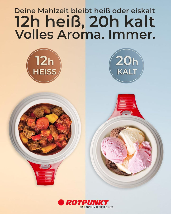 ROTPUNKT Speisegefäss 850 DIRK 0,85 l | BPA frei | Glaseinsatz | hochwertig | crazy red, Crazy Red