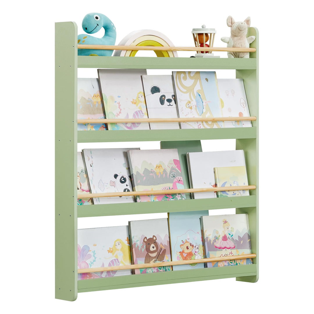 SONGMICS Bücherregal Kinder, Kinderregal mit 4 Ebenen, Spielzeugregal, Wandregal, für Kinderzimmer,