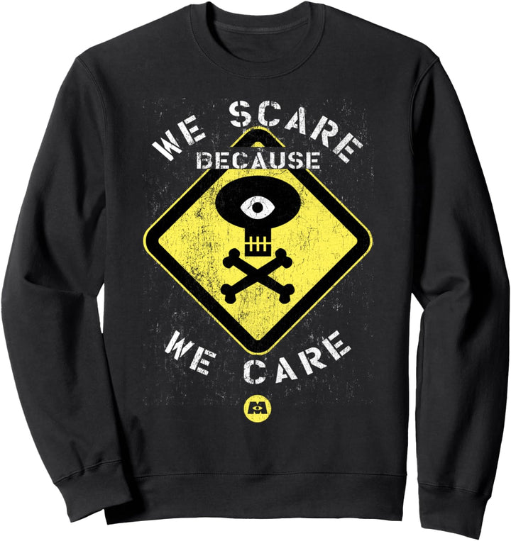 Disney Pixar Monsters Inc. We Scare Because We Care Text Sweatshirt