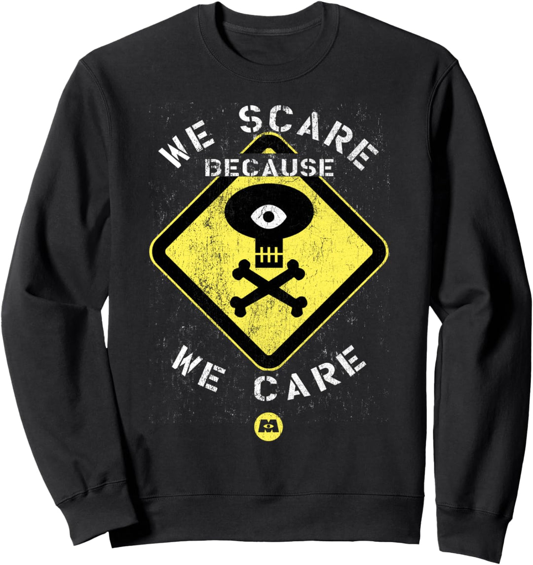 Disney Pixar Monsters Inc. We Scare Because We Care Text Sweatshirt