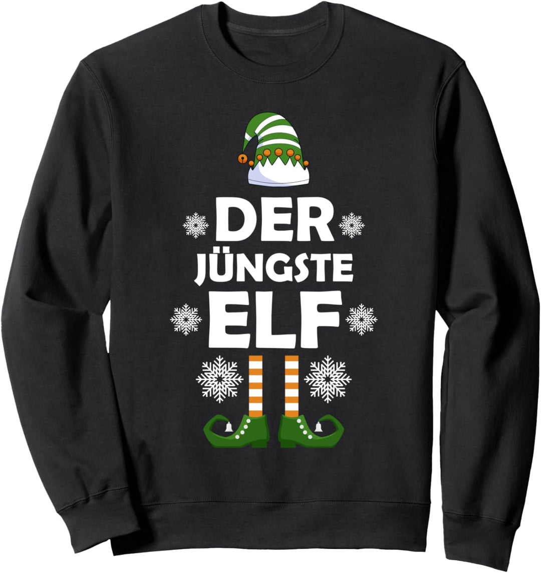 Jüngste Elf Elfen Familien Weihnachts Outfit Weihnachtself Sweatshirt