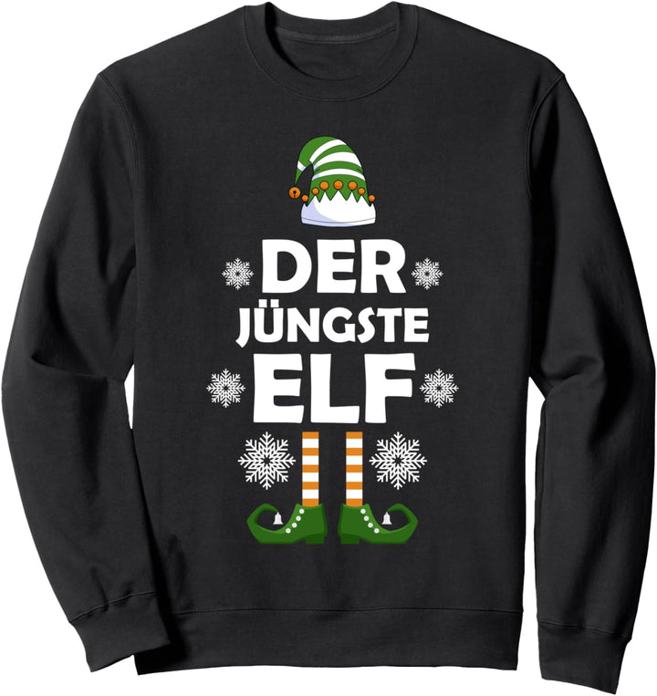 Jüngste Elf Elfen Familien Weihnachts Outfit Weihnachtself Sweatshirt