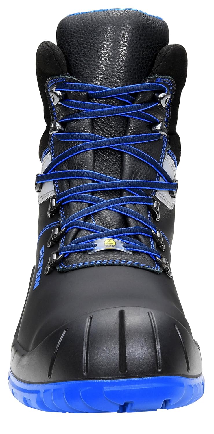 ELTEN Sicherheitsschuhe ALESSIO XW Mid ESD S3, Herren, Leder, Stahlkappe, leicht, robust, Schwarz/Bl