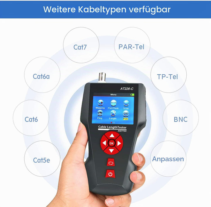 KOLSOL Netzwerktester Kabeltester AT226-C POE Tester Netzwerk Tester Kabel Tester Netzwerkkabelteste
