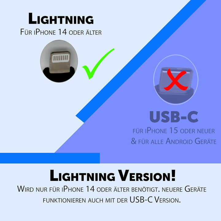 Retro Handyhörer für Apple iPhones mit Lightning (passender Adapter mit inbegriffen) in der Form ein