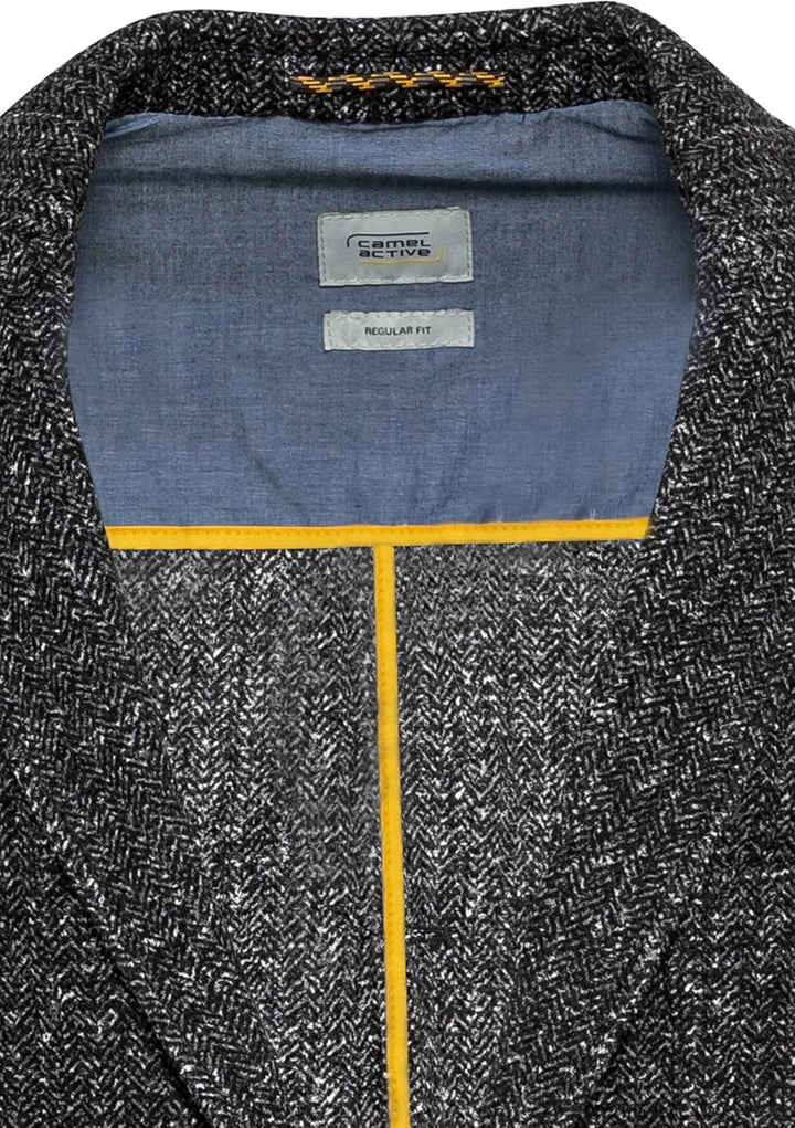 camel active Herren 442305/8i37 Lässiger Blazer 56 Grau, 56 Grau