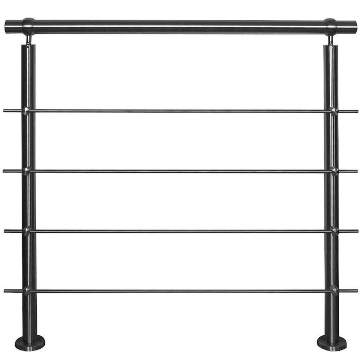 TIBU Edelstahl Geländer V2A für Balkon Terrasse Treppe mit waagerechten Streben, Aufmontage 0,6m-6m