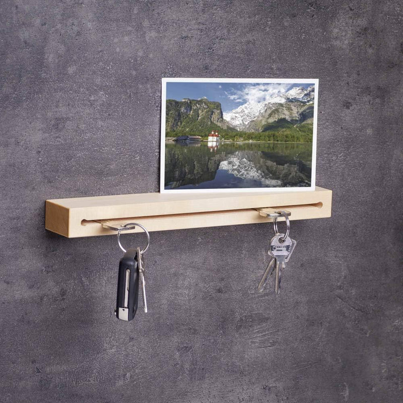 WOODS Schlüsselbrett Holz in 20cm - in Bayern handgefertigt I Schlüsselhalter Ahorn - Moderne Schlüs