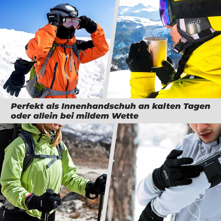 OOZi Winterhandschuhe für Herren und Damen,Touchscreen Thermo Winddicht Handschuhe, Mittelgewichtige