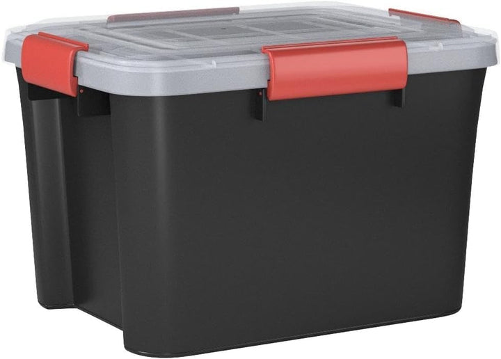 Iris Ohyama, 3er-Set luftdichte Aufbewahrungsboxen, 20 L, mit Clips, stapelbar, Garage, Keller, Dach
