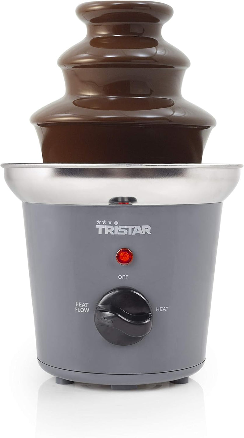 Tristar Edelstahl Schokobrunnen - 3 Ebenen, 0,4 Liter, Warmhaltefunktion, 32 Watt, CF-1603, Metallic