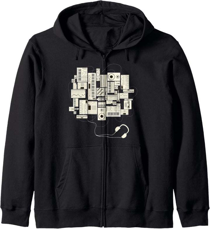 Dj und Synthesizer Musiker Kapuzenjacke