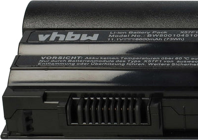 vhbw Li-Ion Akku 6600mAh (11.1V) kompatibel mit Dell Latitude E5420, E5430, E5520, E5530, E6120, E64