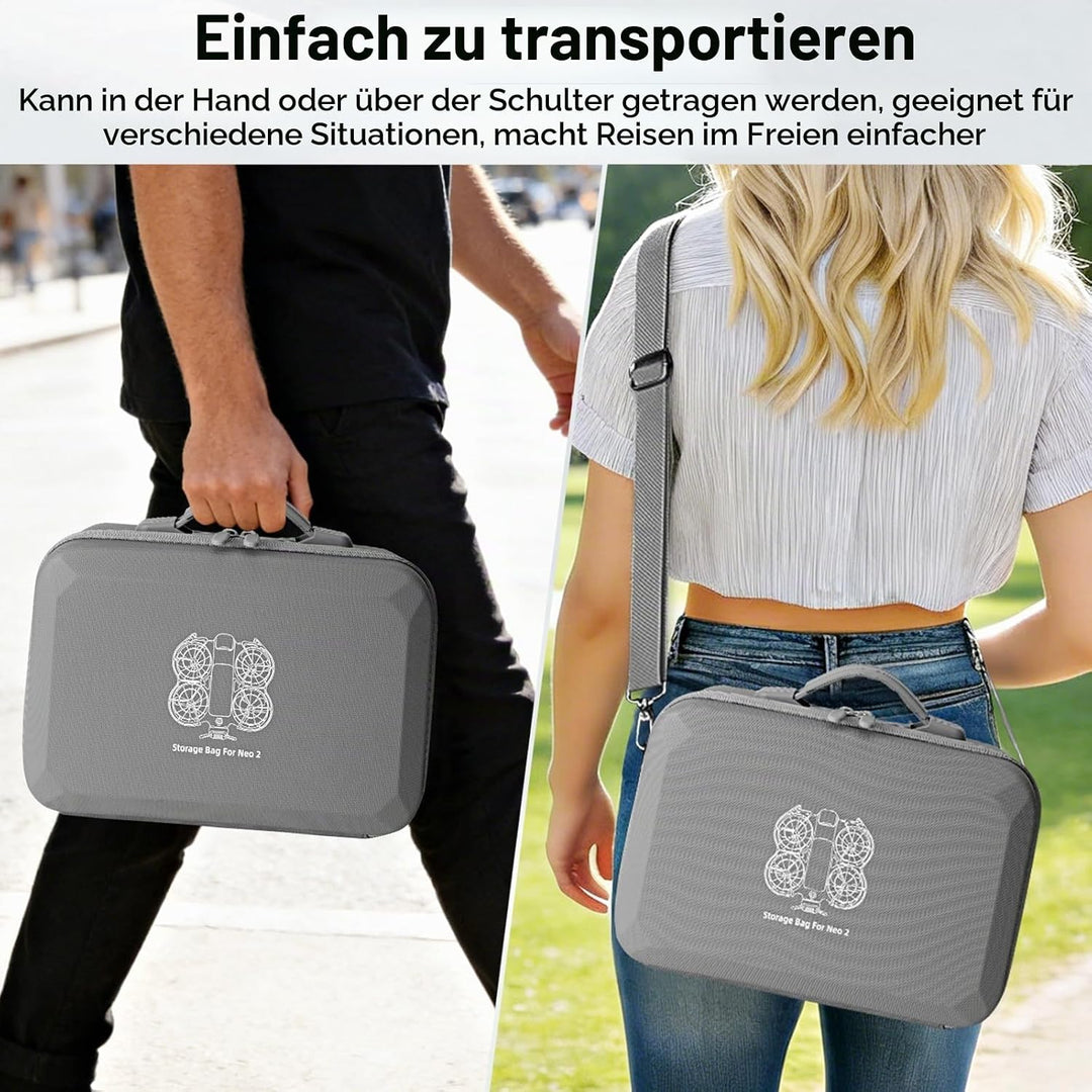 Tasche für DJI Neo 2 Case, Tragbar PU Case für DJI Neo 2 Fly More Combo Zubehör, Neo 2 Tasche, Reise