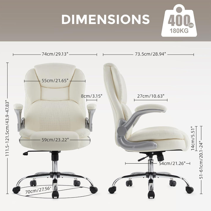 IWMH Bürostuhl Ergonomischer Schreibtischstuhl Chefsessel Drehstuhl mit hochklappbarer Armlehne, höh