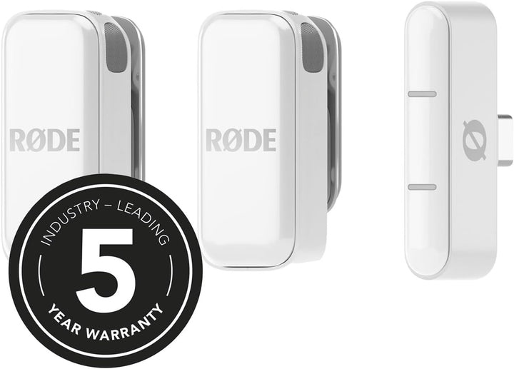 Rode Wireless Micro Drahtloses Mikrofon-System USB-C Weiss für Smartphones mit keepdrum Mikrofasertu
