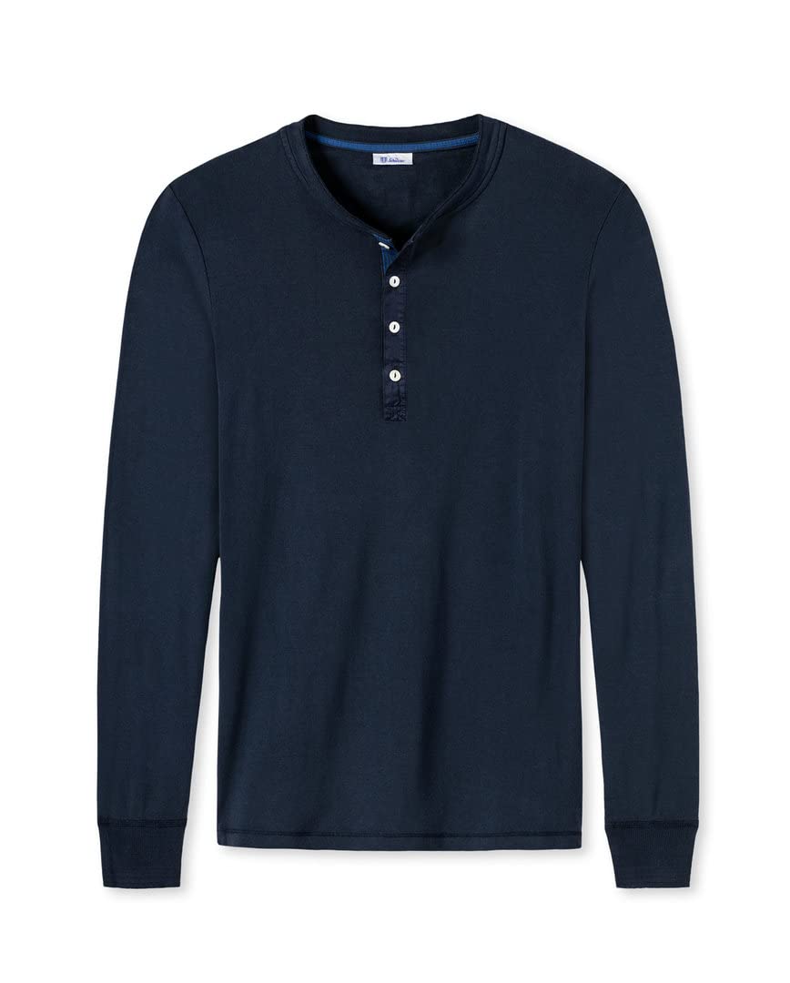 Schiesser Revival Karl-Heinz Button Long Shirt S Dunkelblau, S Dunkelblau