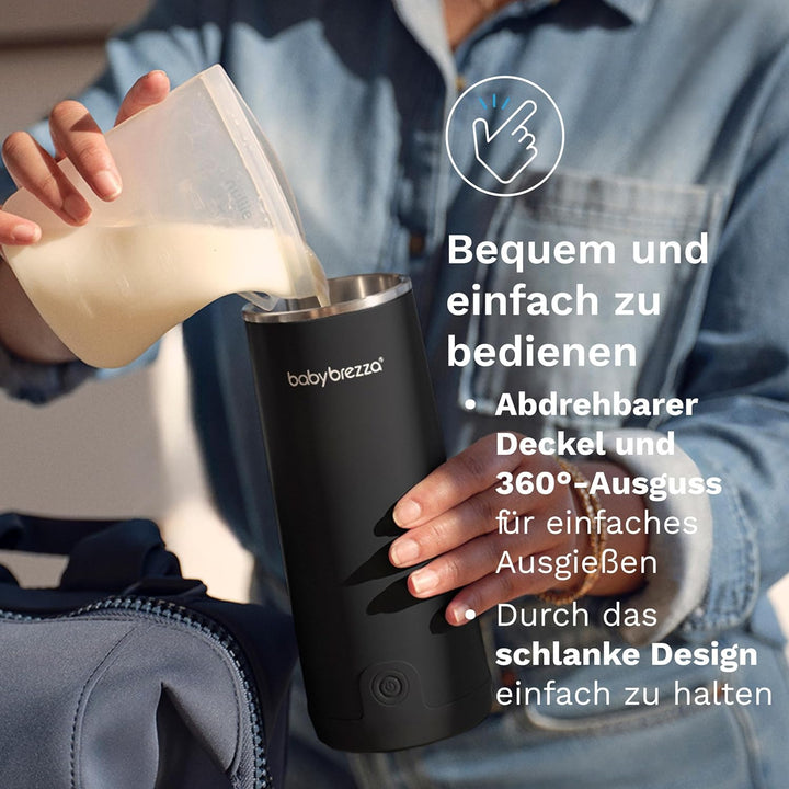 Baby Brezza SuperFast Superschneller tragbarer Muttermilch- und Wasserwärmer für die Reise Schwarz –