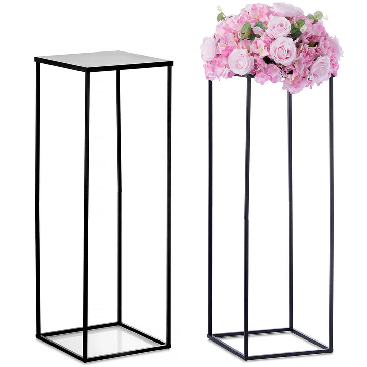 Nuptio Schwarzer Vasen Pflanzenständer 2 Stück 80cm Hohe Blumenvasen für Hochzeit Geburtstagsparty M